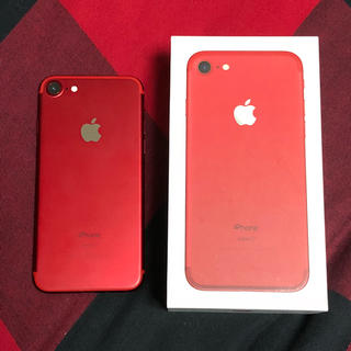 アイフォーン(iPhone)のiPhone7 RED 128GB SIMフリー(スマートフォン本体)