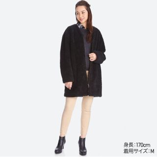 ユニクロ(UNIQLO)のユニクロフリースコート  L  ブラック(その他)