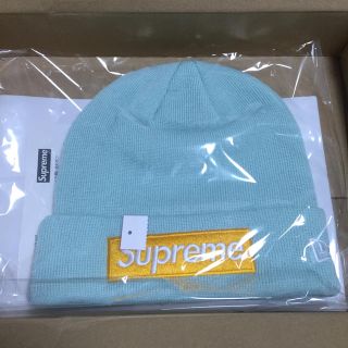 シュプリーム(Supreme)のSupreme boxlogo beanie Ice Blue ニット帽(ニット帽/ビーニー)