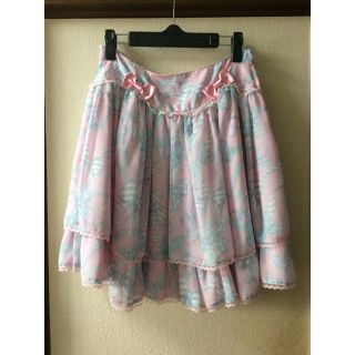 アンジェリックプリティー(Angelic Pretty)の早めの売り切り希望！ ラッピングリボン スカート ピンク(ひざ丈スカート)