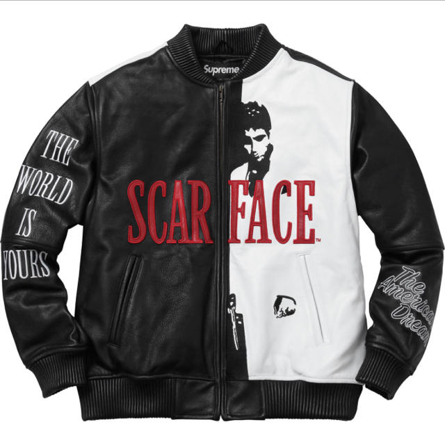 supreme Scarface Leather Jacket 黒 S