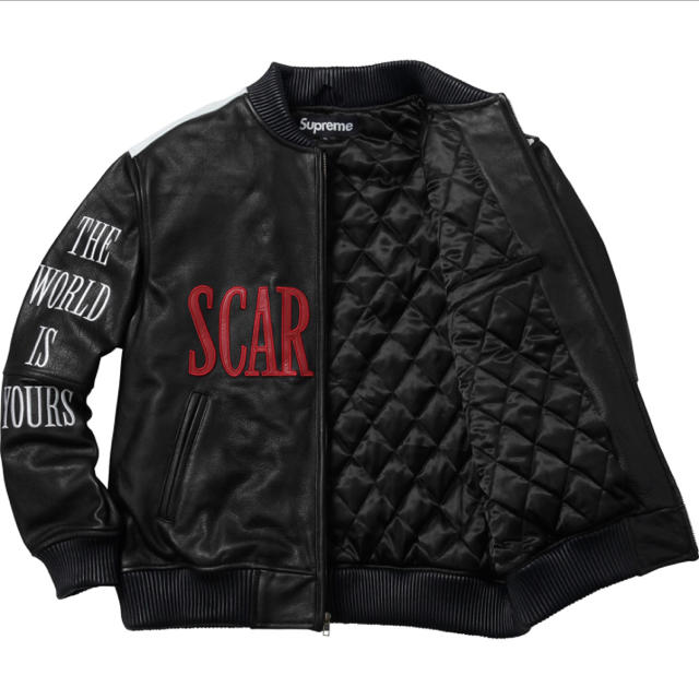 Supreme(シュプリーム)のsupreme Scarface Leather Jacket 黒 S  メンズのジャケット/アウター(レザージャケット)の商品写真