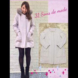 トランテアンソンドゥモード(31 Sons de mode)の31 Sons de mode❤︎ファー付き メルトン コート(毛皮/ファーコート)