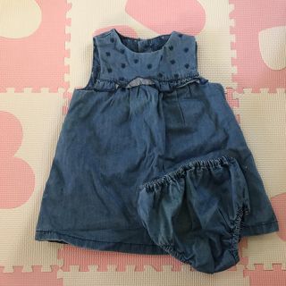 ザラキッズ(ZARA KIDS)の美品♡ 刺繍入りデニムワンピース(ワンピース)