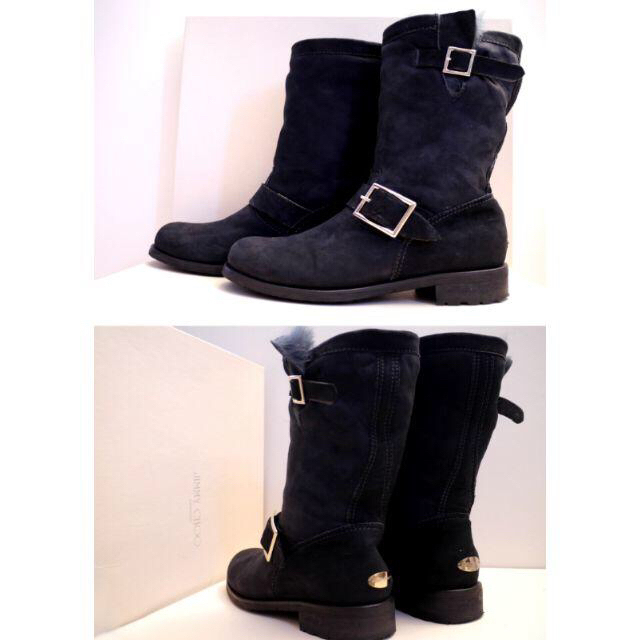 13万☆JIMMY CHOO ジミーチュウ 内ボア スエード エンジニア ブーツ 13万☆JIMMY CHOO ジミーチュウ 内ボア スエード エンジニア ブーツ