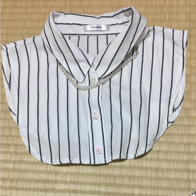 しまむら(シマムラ)のつけ襟 ストライプシャツ ＊1月上旬処分 レディースのアクセサリー(つけ襟)の商品写真