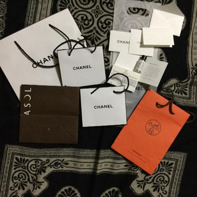 CHANEL(シャネル)のシャネル エルメス 紙袋 ショップ袋 ルナソル サンプル 試供品 レディースのバッグ(ショップ袋)の商品写真