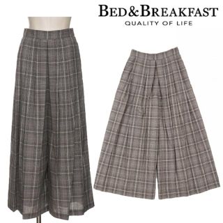 ベッドアンドブレックファスト(BED&BREAKFAST)の新品 BED&BREAKFAST GREED ドビーチェック タックワイドパンツ(バギーパンツ)