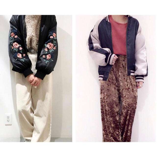 w closet(ダブルクローゼット)のw closet 袖刺繍リバーシブルスカジャン レディースのジャケット/アウター(スカジャン)の商品写真