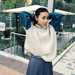 アメリヴィンテージ(Ameri VINTAGE)のAmeri VINTAGE DENIM COMBI KNIT(ニット/セーター)