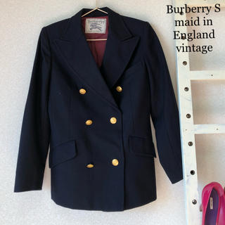 バーバリー(BURBERRY)のBurberry S イギリス製 白タグ ベーシック ネイビージャケット(テーラードジャケット)