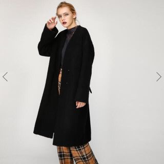 マウジー(moussy)のMOUSSY 今期最新作 FUZZYウールブレンドロングコート(ロングコート)