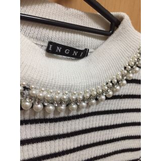 イング(INGNI)のINGNI イング ✩︎⡱美品 ボーダーニット ♡ビジュー♡(ニット/セーター)