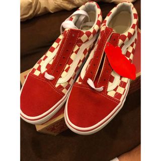 ヴァンズ(VANS)のVANSオールドスクール チェッカー レッド 23cm(スニーカー)