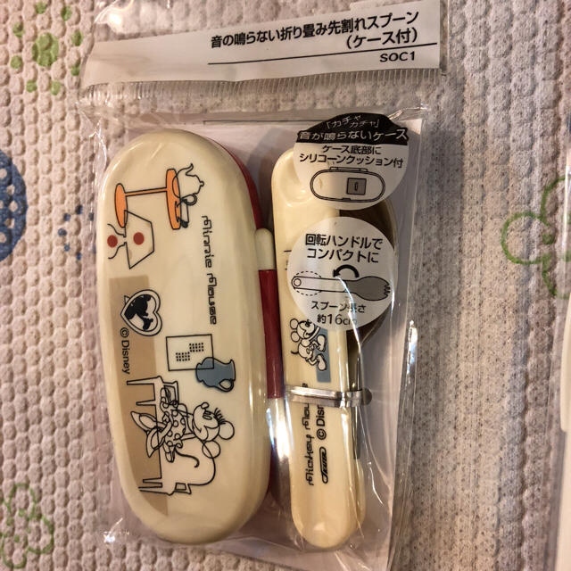 Disney(ディズニー)の新品 ミッキー＆ミニー 箸 ＆ 先割れスプーン セット インテリア/住まい/日用品のキッチン/食器(カトラリー/箸)の商品写真