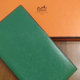 HERMES エルメス ヴィンテージ アジェンダPM 男女兼用 レッド 赤 グリーン 緑 バイカラー クシュベル 手帳カバー 手帳ケース ◻︎A刻印 402960