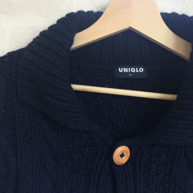 UNIQLO(ユニクロ)の美品 UNIQLO ネイビー ざっくりニット Lサイズ レディースのトップス(ニット/セーター)の商品写真