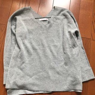 シマムラ(しまむら)のしまむら購入Vカット綿混セーター:グレーL(ニット/セーター)