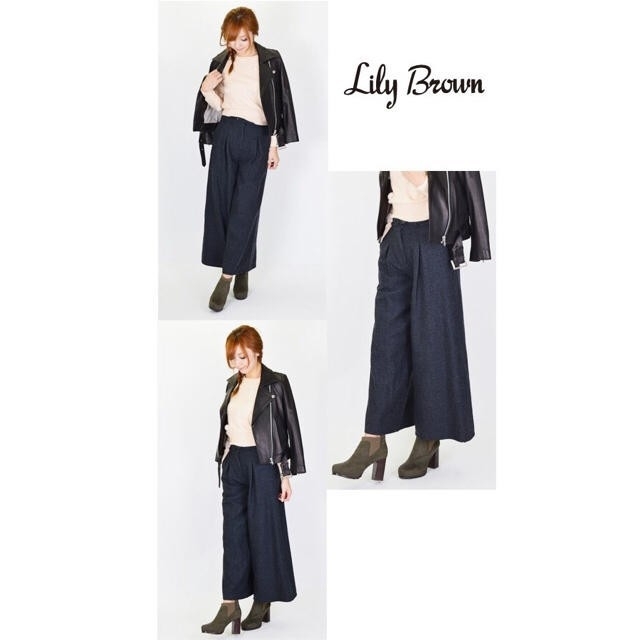 Lily Brown(リリーブラウン)のHiroさま専用☆Lily Brown💖ウール クロスベルトロングワイドパンツ レディースのパンツ(バギーパンツ)の商品写真