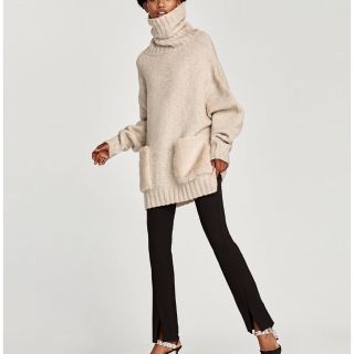 ザラ(ZARA)の試着のみ・ZARAニットワンピース(ミニワンピース)