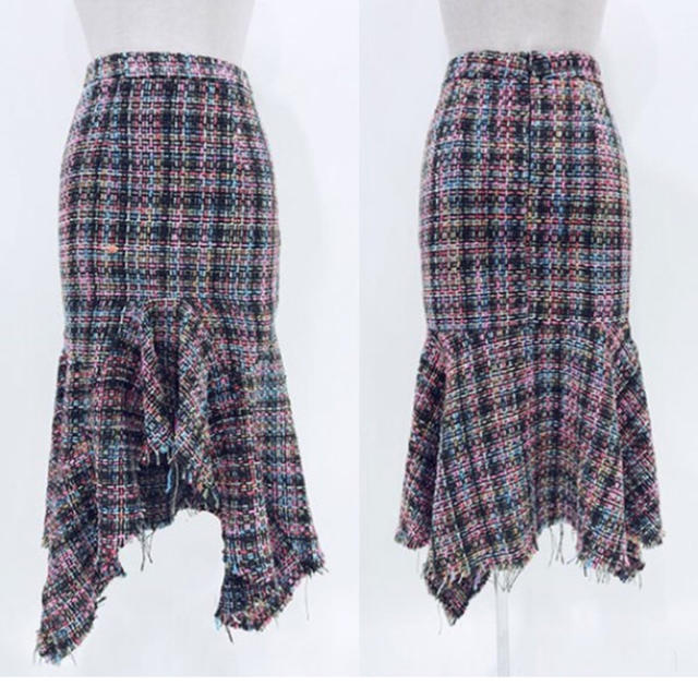 ツイードマーメイドスカート レディースのスカート(ロングスカート)の商品写真
