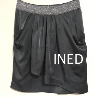 イネド(INED)のイネド☆スカート（シルバーグレー）(ひざ丈スカート)