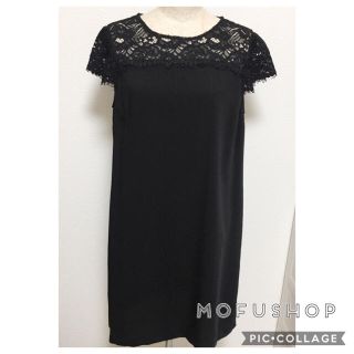 ザラ(ZARA)のZARA レースワンピース ドレス 結婚式 フォーマル ブラック 黒(ミディアムドレス)