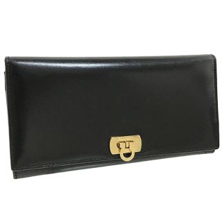 サルヴァトーレフェラガモ(Salvatore Ferragamo)のフェラガモ 長財布 財布 サイフ ガンチーニ 黒 ゴールド 【KN4559】(財布)