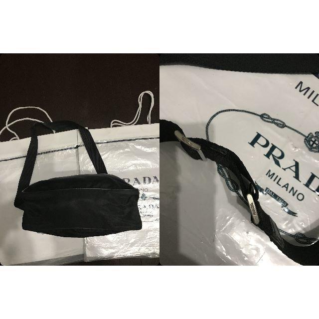 PRADA(プラダ)の●年末特集13万プラダ斜め掛け外ポケ付ナイロン&レザー弁当箱バッグ黒●良美品↑ メンズのバッグ(ショルダーバッグ)の商品写真