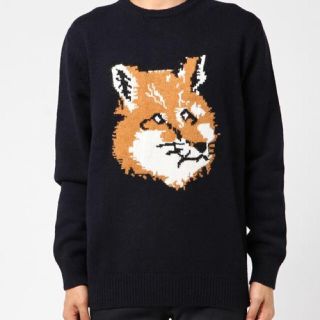 メゾンキツネ(MAISON KITSUNE')のSサイズ 新品未使用 MAISON KITSUNE   ニット ネイビー(ニット/セーター)