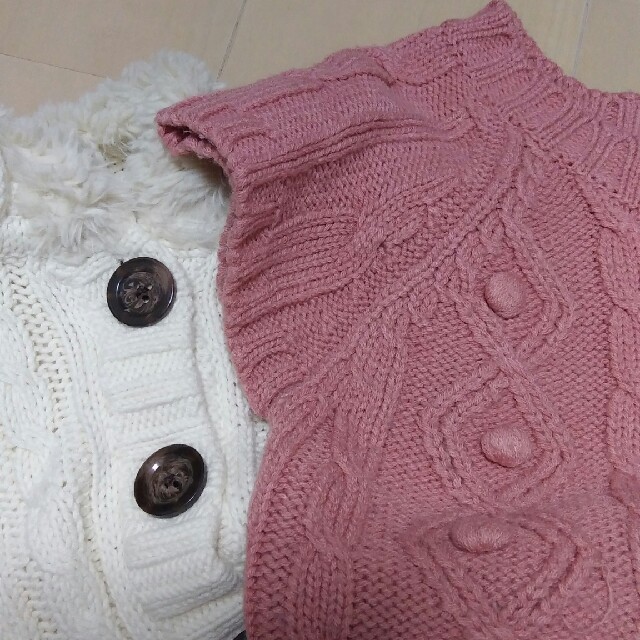 GAP Kids(ギャップキッズ)のGAPkids・GU　ベスト・ワンピースセット キッズ/ベビー/マタニティのキッズ服女の子用(90cm~)(ニット)の商品写真