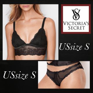 ヴィクトリアズシークレット(Victoria's Secret)の[むう様専用]VSブラレット&ショーツ2点セット(BLK)(ブラ&ショーツセット)