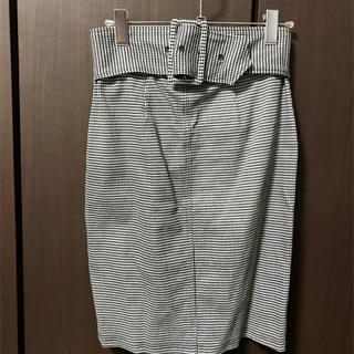 セシルマクビー(CECIL McBEE)のチェック柄  ベルト付き  タイトスカート  膝丈スカート(ひざ丈スカート)
