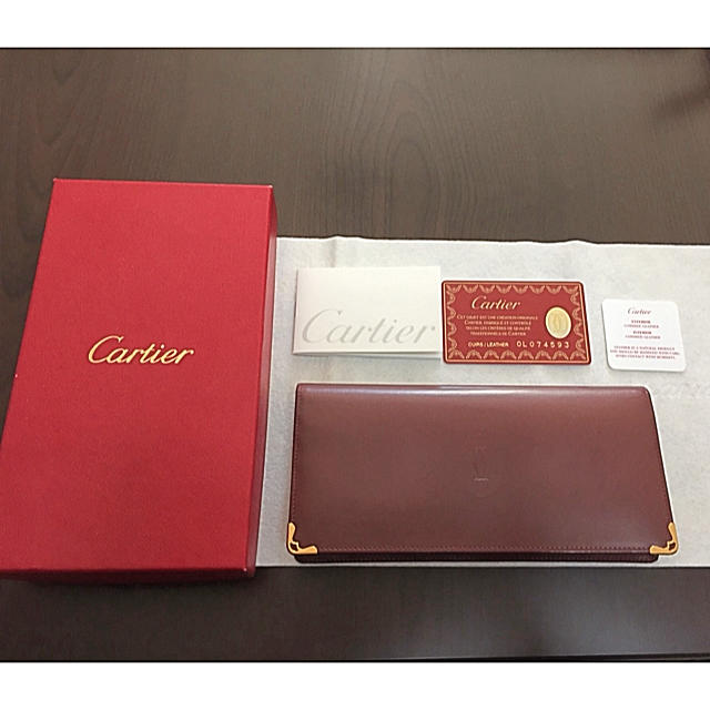 横１９縦95マチ15cmカラー【確実正規】Cartier 長財布 美品