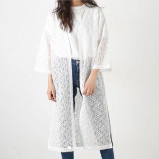 マウジー(moussy)のmoussy 総レースカーディガン 白(カーディガン)