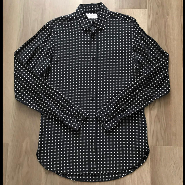 サンローランパリsaint Laurent parisシルクドットシャツ36黒