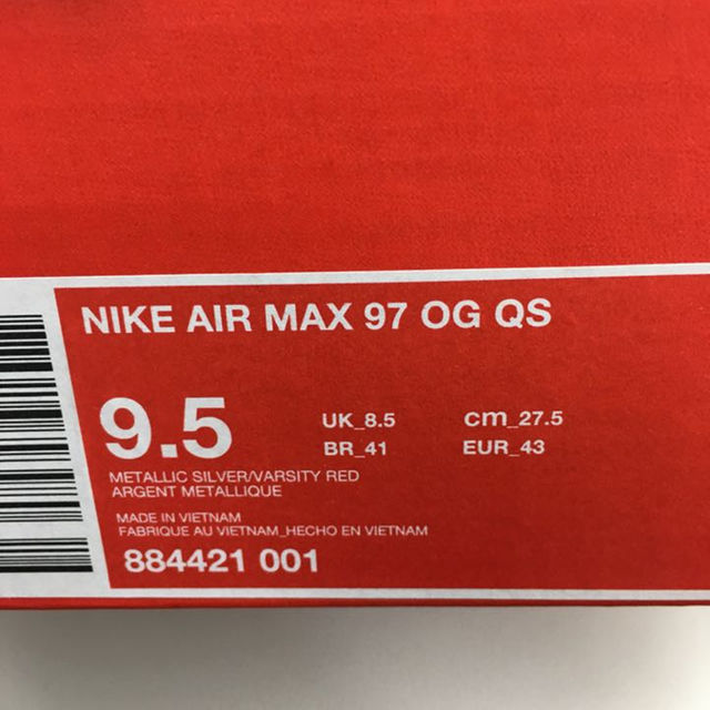 NIKE(ナイキ)の27.5cm NIKE AIR MAX97 OG METALLIC SILVER メンズの靴/シューズ(スニーカー)の商品写真