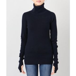 アパルトモンドゥーズィエムクラス(L'Appartement DEUXIEME CLASSE)のL'Appartement タートル RIB KNIT NAVY(ニット/セーター)