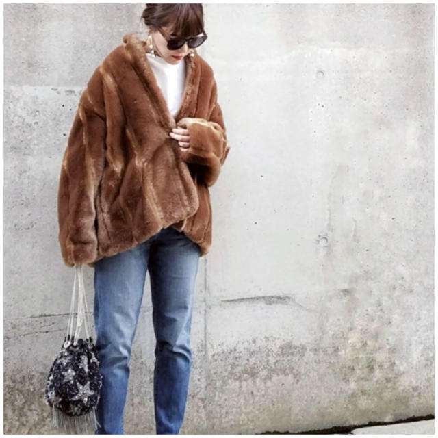 6 ROKU FAKE MINK FUR COAT ミンクファーコート