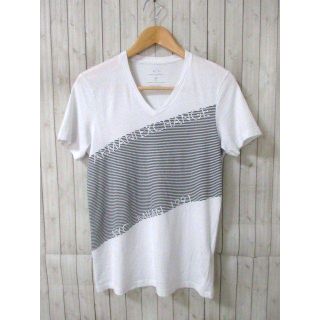 アルマーニエクスチェンジ(ARMANI EXCHANGE)の☆アルマーニエクスチェンジ 深Vネック Tシャツ/メンズ/XS☆ホワイト(Tシャツ/カットソー(半袖/袖なし))