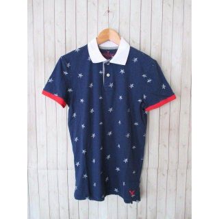 アメリカンイーグル(American Eagle)の☆アメリカンイーグル スリムフィット ポロシャツ/メンズ/XS☆ネイビー(ポロシャツ)