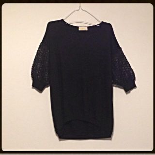 ダブルクローゼット(w closet)のW closet 袖すかし花柄カットソー(カットソー(半袖/袖なし))