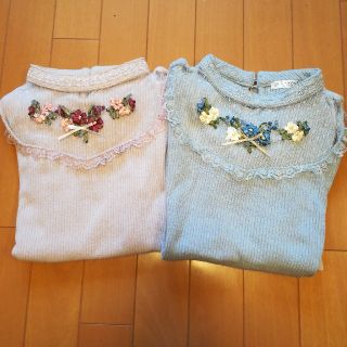 アクシーズファム(axes femme)の銀月雪枝様専用　アクシーズファム　お花畑刺繍ジャガードプルオーバー二枚(カットソー(長袖/七分))