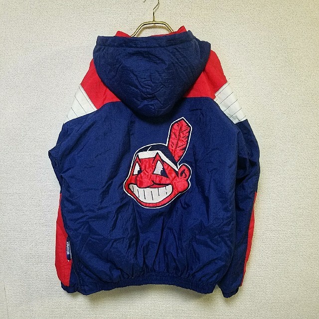 90's STARTER製 インデアンス MLB ナイロンブルゾン 古着 www.fruut.pt