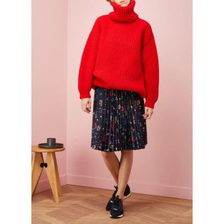 バレンシアガ(Balenciaga)のバレンシアガ　フローラルプリントプリーツスカート　FR36(ひざ丈スカート)