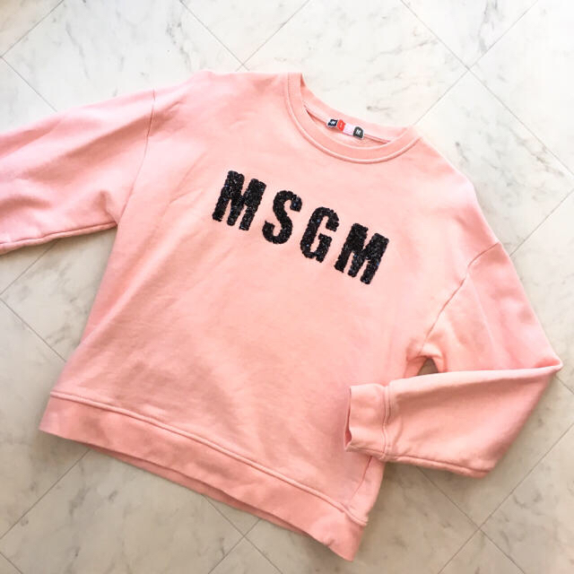 MSGM(エムエスジイエム)のMSGM☆スパンコールロゴ スウェット ピンク レディースのトップス(トレーナー/スウェット)の商品写真