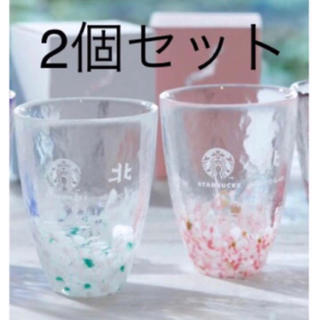 スターバックスコーヒー(Starbucks Coffee)のmango  six様専用 スターバックス 津軽びいどろ 白 ピンク(グラス/カップ)
