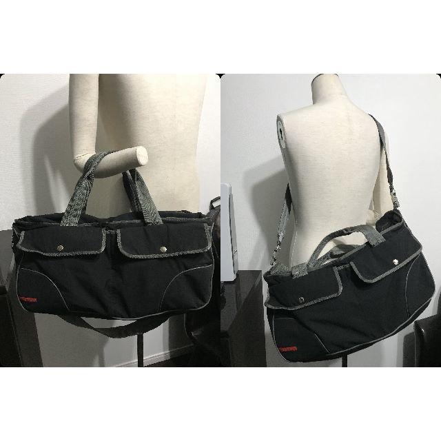 PRADA(プラダ)の●最終プラダスポーツ横長2Way中ボストンバッグ黒ショルダー外ポケ5赤タグ●美品 レディースのバッグ(ボストンバッグ)の商品写真