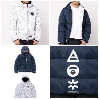 BAPE リバーシブル ダウンジャケット【APE ベイプ エイプ 迷彩 カモ】