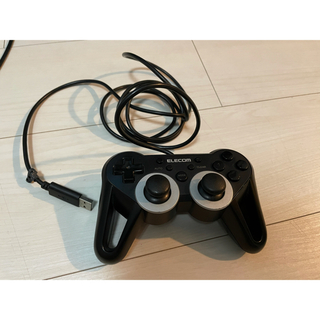 エレコム(ELECOM)のコントローラー パソコン用 ブラック ジョイスティック ゲームパッド USB 黒(PCゲームソフト)